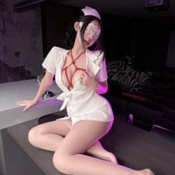Nurse-Themed Lingerie Set - Sexy Open-Crotch Costume for Couples, Pure & Tempting Intimate Wear