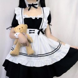 Adorable Japanese Lolita Maid Dress - Soft Kawaii Anime Costume for Daily Wear, Cosplay & Stage Performance