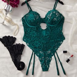 Amazon New Lace Temptation Lingerie Set - Open-Crotch Bodysuit & Sexy Sleepwear for Women