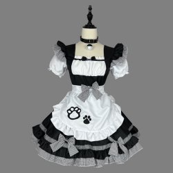 New Cat Girl Maid Costume - Plus Size Japanese Kawaii Cosplay Outfit, Classic Black & White Maid Dress