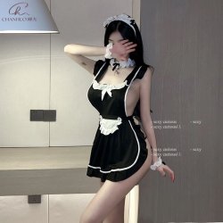 Chanhuo Sexy Maid Costume Set - Seductive Lingerie Outfit for Adults, Midnight Temptation Uniform Ensemble