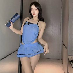 Cherry Blossom Lingerie Set - Sheer Side-Slit Cheongsam Style Dress, Seductive & Modest Vintage-Inspired Outfit