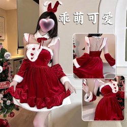 Christmas Bunny Lingerie Set for Women - Sexy Holiday Costume, Cute Rabbit Girl Outfit for Halloween & New Year