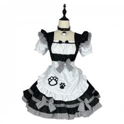 Cute Maid Costume Dress with Cat Ears - Plus Size Lolita Cosplay Outfit for Women