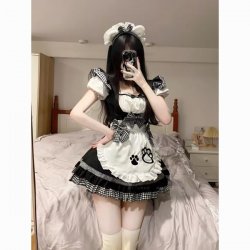 Cute Maid Dress with Cat Ears - Plus Size Lolita Style Maid Costume for Women