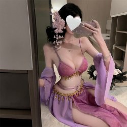 Dunhuang Feitian Dance Costume - Chinese Ancient Style Erotic Hanfu Lingerie, No-Remove Sensual Outfit