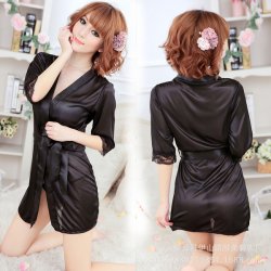 European Women's Sexy Lace Sleepwear Set - Plus Size Transparent Robe & Matching Lingerie Outfit