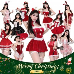 Festive Velvet Lingerie Set - Cozy Winter Holiday Costume for Women, Sexy Christmas Cosplay Outfit