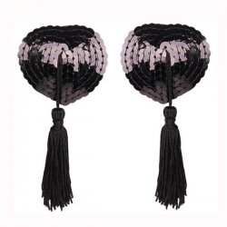 Heart-Shaped Silicone Bra Inserts - Sexy Lace Trim & Sequin Flirty Nipple Covers for Women