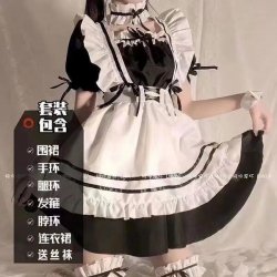 Japanese Maid Costume Dress - Cute Anime Schoolgirl Lolita Outfit for Women, Plus Size Cosplay Dress