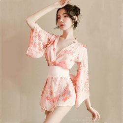 Japanese-Style Sexy Lingerie Set - Seductive Kimono Sleepwear & Robe for Women