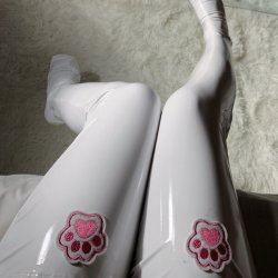 Kawaii Anime Cat Girl Over-The-Knee Socks - Shiny Tight Cosplay Stockings for Women