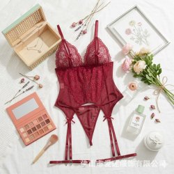 Lace Sexy Cami Set -Europe and America-Style Erotic Bodysuit for Women, Elegant & Alluring Lingerie Outfit