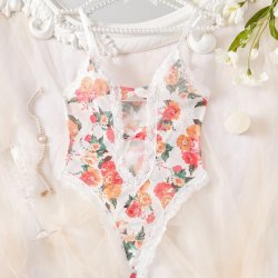 Lace Sheer Bodysuit for Women – Sexy European-Style Erotic Lingerie, Ultra-Feminine Full-Lace Transparent Bodysuit
