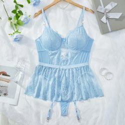 Lace Sheer Bodysuit for Women - Sexy European Style Erotic Lingerie, Full-Body Transparent Intimate Wear