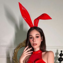 Leather Bunny Ears Headband - Adorable Handmade Rabbit Ear Cosplay Accessory for Parties, Photoshoots & Costume Events