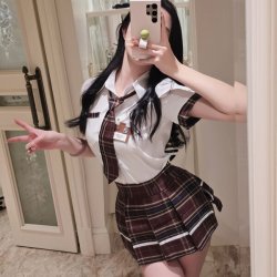 Long Night Sexy Lingerie Set - Cosplay Student Uniform Skirt Outfit for Women, JK Style Erotic Costume