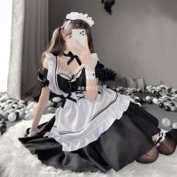 Maid Costume Cosplay Dress - Cute Anime Student Lolita Outfit for Women, Plus Size Otaku Fashion