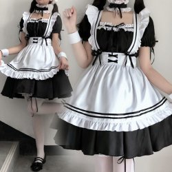 Maid Costume Cosplay Dress - Japanese Lolita Student Outfit for Women, Plus Size Anime Dress