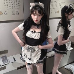 Manny Night Cute Japanese Sweet Lolita Maid Cosplay Set - Soft Kawaii Cat Girl Costume for Teens & Adults