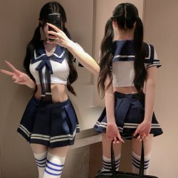 Mannyan Cute Schoolgirl Lingerie Set - Japanese JK Skirt, Modest Yet Flirty Cherry-Blossom Inspired Outfit