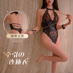 Mannyqing Pure-Sensual Lace Chain Bodysuit - Sheer Mesh Corset Style Sexy Women's Lingerie