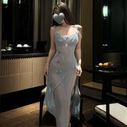 MANYU Sexy Lingerie Set - Sheer Mesh Backless Sleepwear Dress with High Slit & Adjustable Straps