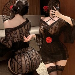 Mino Hi Japanese-Style Sexy Yukata Sleepwear Set – Pure Temptation Lingerie with Alluring Elegance