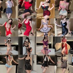 Misty Romance Lingerie Set - Sexy Secretary & Flight Attendant Role Play Outfit with Bodycon Sleep Dress