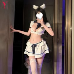 NightSiren Sweet-Spicy Sailor Uniform Set - Seductive College Style Mini Skirt Lingerie Outfit