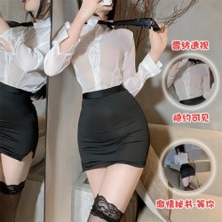 Plus Size Seductive Office Outfit for Women - Secretary OL Skirt Suit with Airline Hostess Style