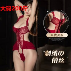 Plus Size Sexy Lace Bodysuit for Women - Embroidered Open-Crotch Sleepwear, Push-Up Lingerie for Small Bust