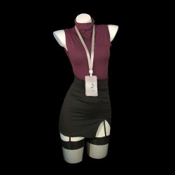 Pure & Seductive Secretary Skirt Set - Air Hostess Costume, Nightclub No-Remove Lingerie Outfit, Modest Yet Alluring