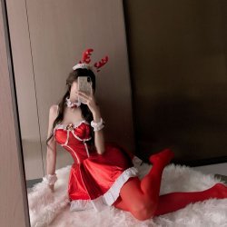 Red Bunny Girl Costume - Sexy Lingerie Dress for New Year & Christmas, No-Remove Seductive Outfit