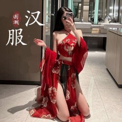Seductive Hanfu Lingerie Set - Sexy Qipao Costume for Women, Bedroom Temptation Outfit, Ethereal Fantasy Nightwear