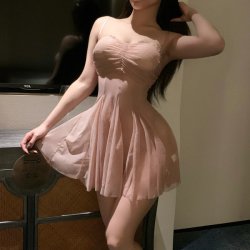 Seductive Lace Mesh Slip Dress Set - Busty Plus Size Provocative Lingerie Outfit for Women