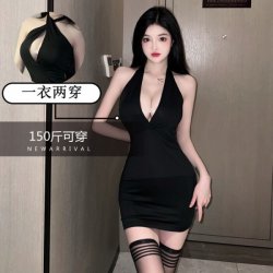 Sexy Deep V-Neck Low-Cut Bodycon Dress - Seductive Club Outfit for Curvy Women, Plus Size Nightclub Mini Dress