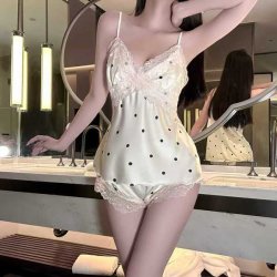 Sexy Lace Babydoll Sleep Set with Built-in Pads – Seductive Lingerie Nightwear for Role Play & At-Home Elegance