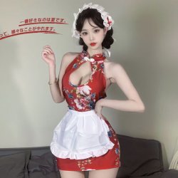 Soft Silk-Look Chinese Qipao Lingerie Set - Elegant & Sensual Traditional-Inspired Nightwear