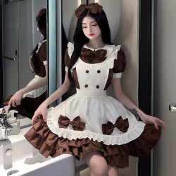 Suoqing Japanese-Style Lingerie Set for Women – Maid Lolita Soft Girl Dress, Anime-Themed Creamy Sweetheart Café Outfit