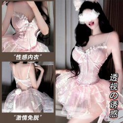 Transparent Lace Sleepwear Set - Flirty Sheer Mesh Bralette & Matching Briefs for Women