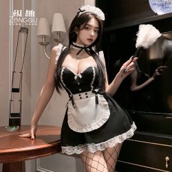 Zongqu Lingerie Maid Costume - Pure & Tempting Sexy Uniform Outfit for Women, No-Remove Design