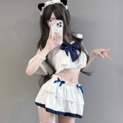 Seductive Schoolgirl Lingerie Set - No-Remove Uniform Outfit for Passionate Date Nights & Role Play