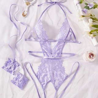 Womens full lace bodysuit - sexy sheer romantic lingerie for date nights & special occasions, featuring delicate lace details...