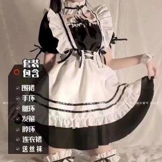 Japanese maid costume dress - cute anime schoolgirl lolita outfit for women, plus size cosplay dress