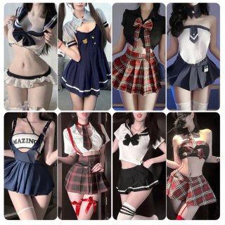 Chao mu schoolgirl jk uniform collection featuring playful yet elegant designs with sailor-style tops and plaid skirts, perfe...