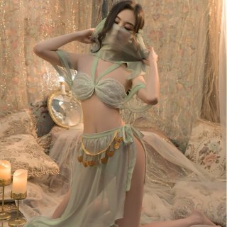 Elegant hanfu palace style outfit set featuring dunhuang-inspired design, lace details, and exotic elegance, perfect for trad...