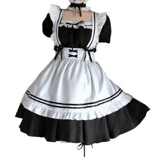 Japanese maid dress cosplay outfit featuring cute anime lolita design, perfect for womens plus size kawaii fashion.