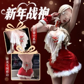 Lemon story sexy new year christmas costume - seductive no-remove bodysuit for role play & intimate wear, featuring festive d...