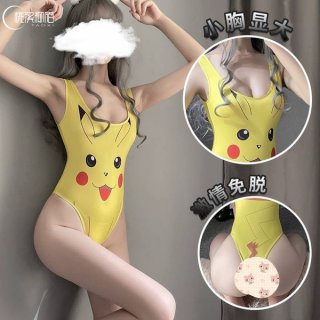 Sexy anime maid costume bodysuit featuring big eyes and cartoon design, perfect for role play outfits.
